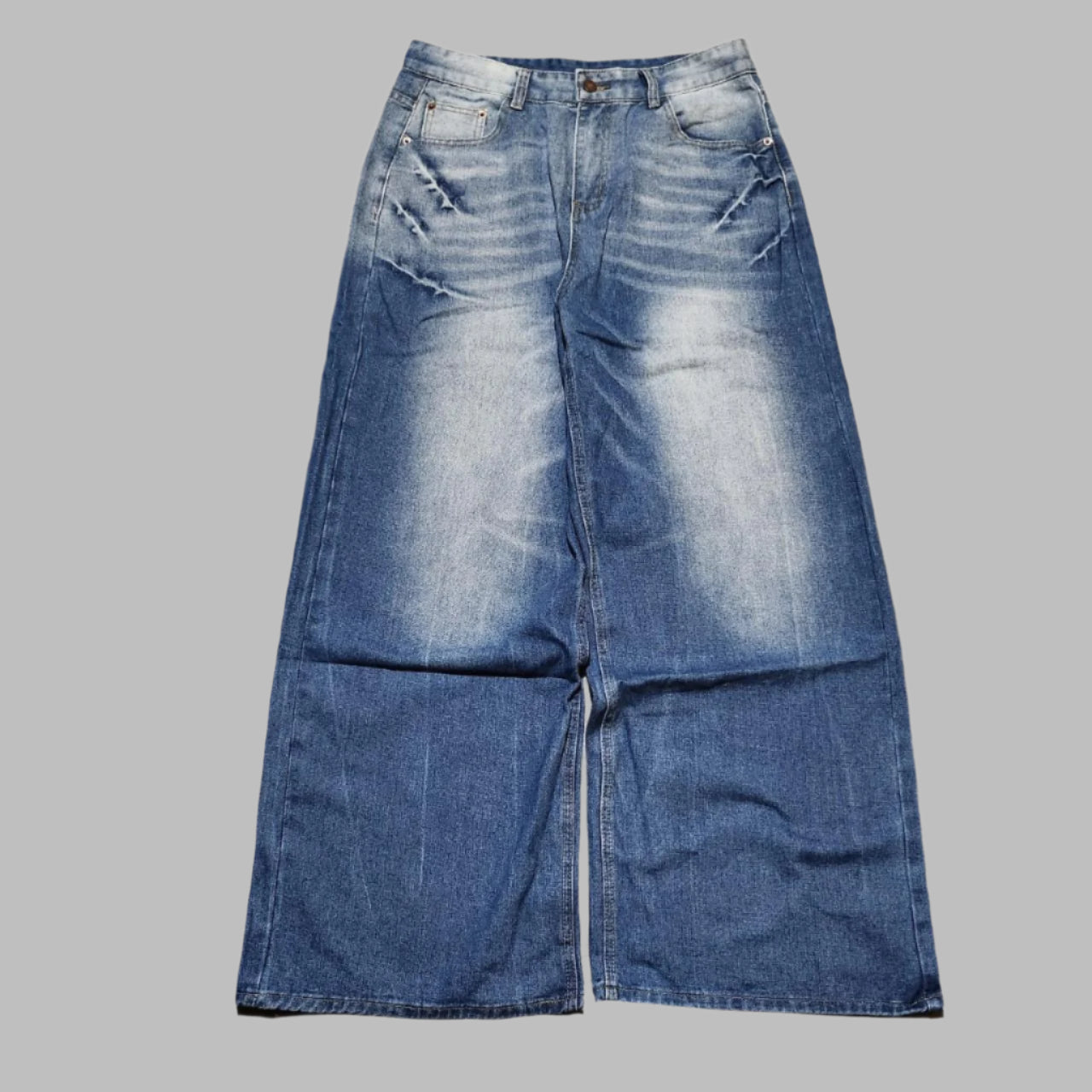 Faded Blue Distressed Denim