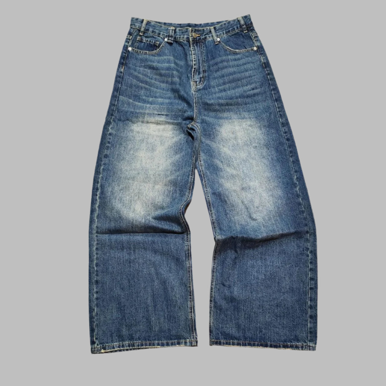 Baggy faded blue denim