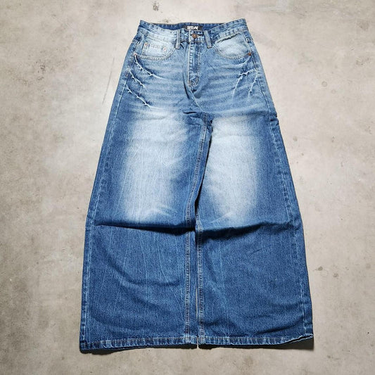 Essential Baggy Denim - Blue/Distressed
