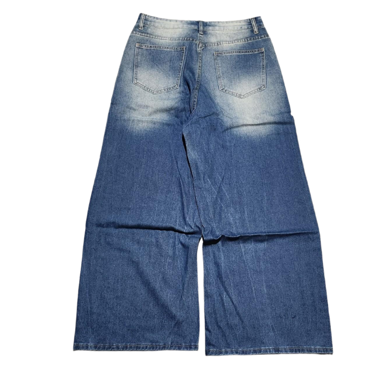 Faded blue baggy jeans wide leg denim