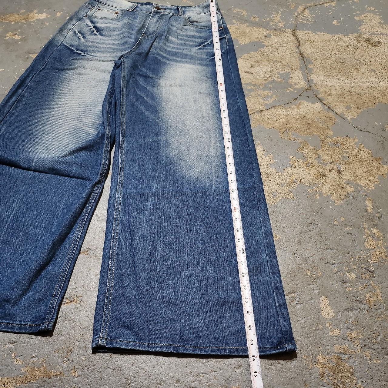 Faded blue baggy jeans wide leg denim