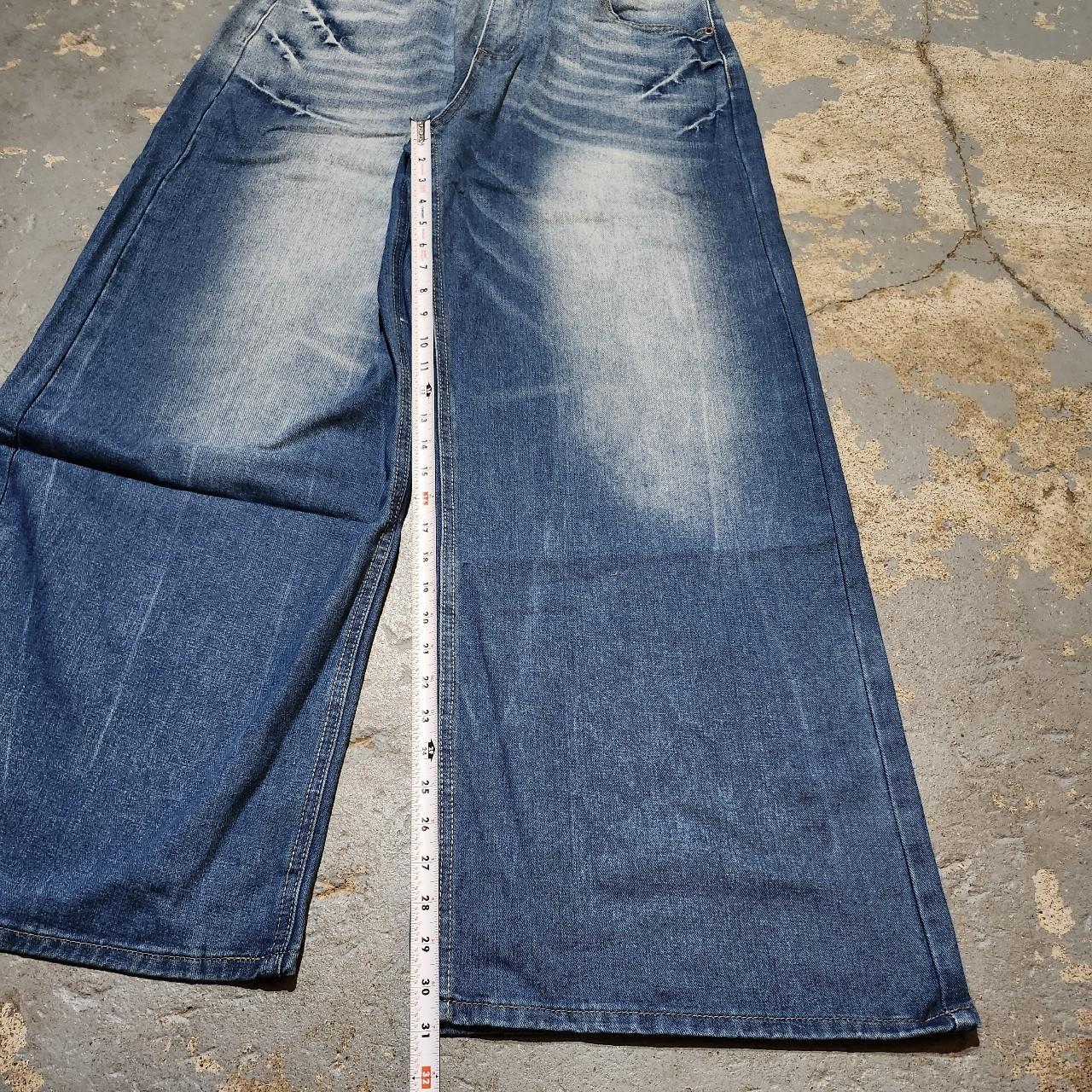 Faded blue baggy jeans wide leg denim